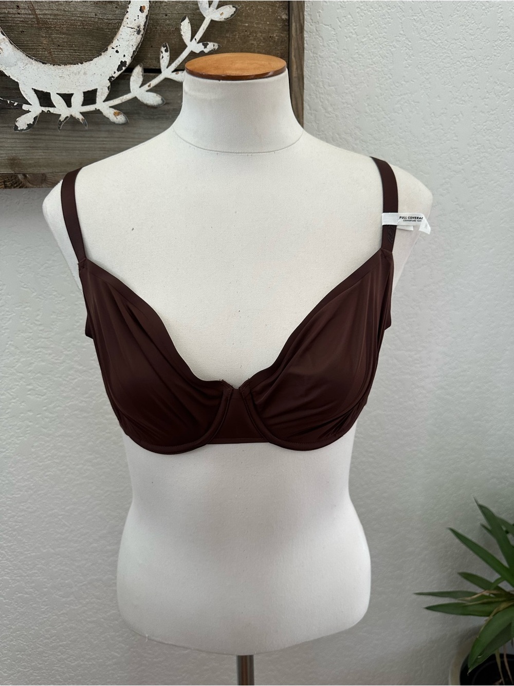 Aerie Smoothez brown underwire sheer bra size 38C NWT
